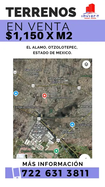 Terreno en venta en Villa Cuauhtemoc, Otzolotepec — foto 2 de 5