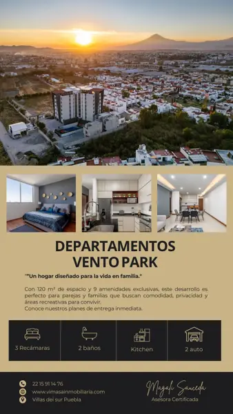 Departamento en San Bernardino Tlaxcalancingo, San Andrés Cholula, Puebla