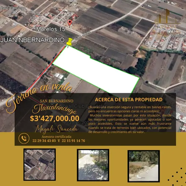 Terreno residencial en venta en San Bernardino Tlaxcalancingo, San Andrés Cholula