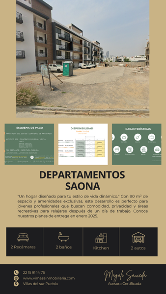 Moderno Departamento en Venta en Lomas de Angelópolis, San Andrés Cholula