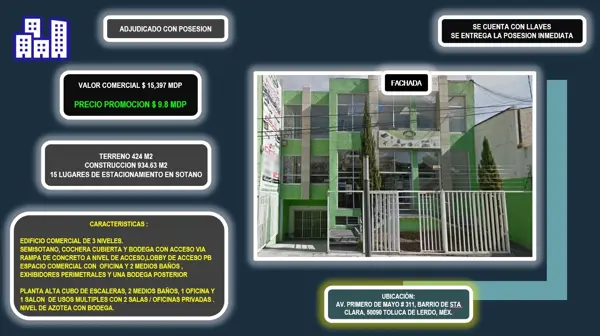 Edificio en venta en Santa Clara, Toluca, México