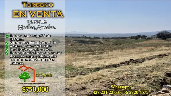 Terreno en venta en Mesillas, Amealco de Bonfil, Querétaro Terreno en venta en Mesillas, Amealco de Bonfil, Querétaro