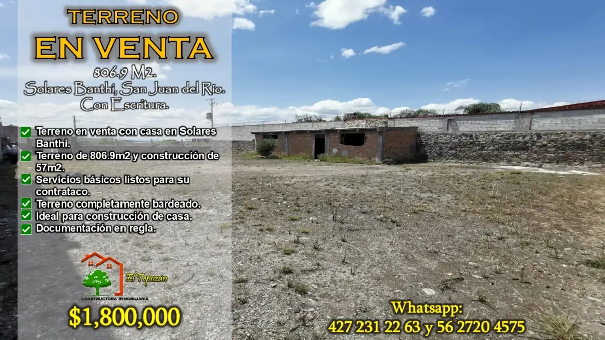 Terreno en venta en Banthi, San Juan del Río — foto 1 de 12