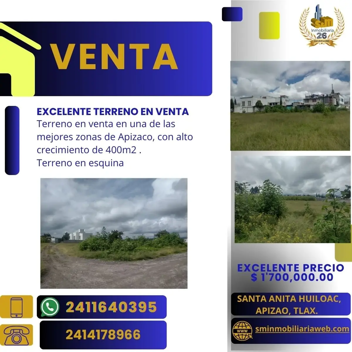Terreno en venta en Santa Anita Huiloac, Apizaco — foto 1 de 10