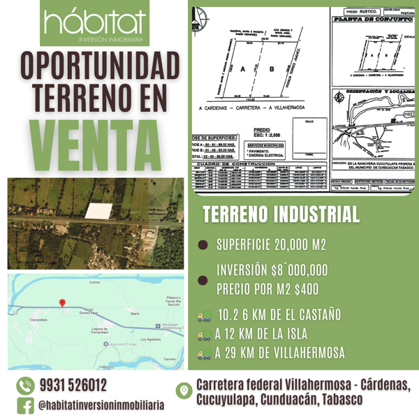 Terreno en venta en Cucuyulapa, Cunduacán — foto 2 de 4