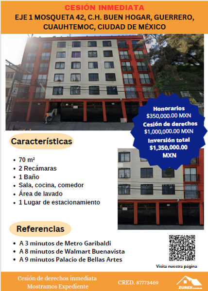 Departamento en Guerrero, Cuauhtémoc, Ciudad de México