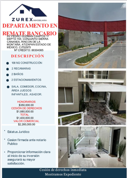 Departamento en Rincón de la Montaña, Atizapán de Zaragoza, México