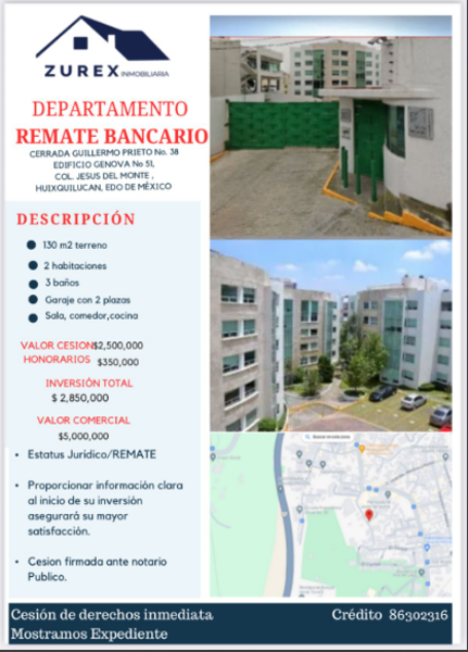 Departamento en Jesus del Monte, Huixquilucan, México
