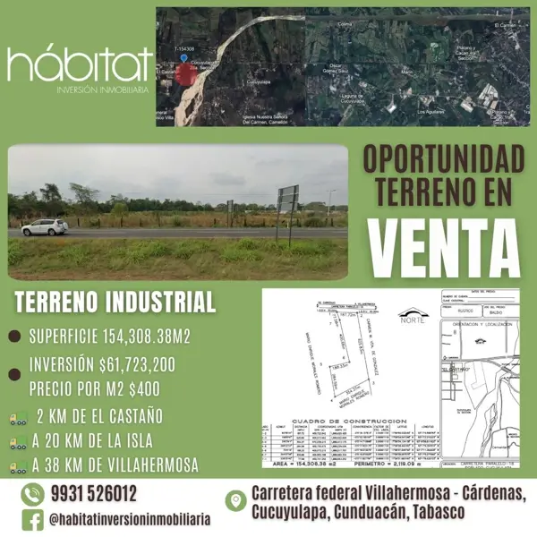 Terreno en venta en Cucuyulapa 2da. Sección (Puente Samaria), Cunduacán — foto 2 de 6