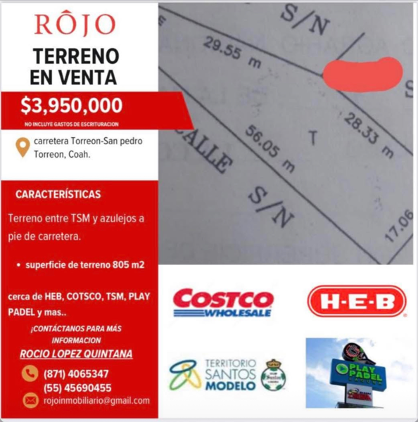 Terreno en La Concha, Torreón, Coahuila de Zaragoza