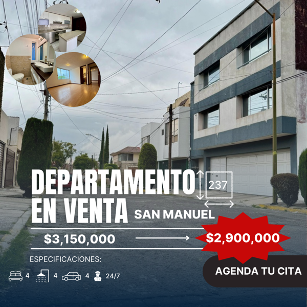 Departamento en venta en Jardines de San Manuel, Puebla, Puebla