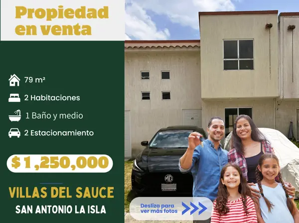 Casa en venta en Villas del Sauce, San Antonio la Isla, México