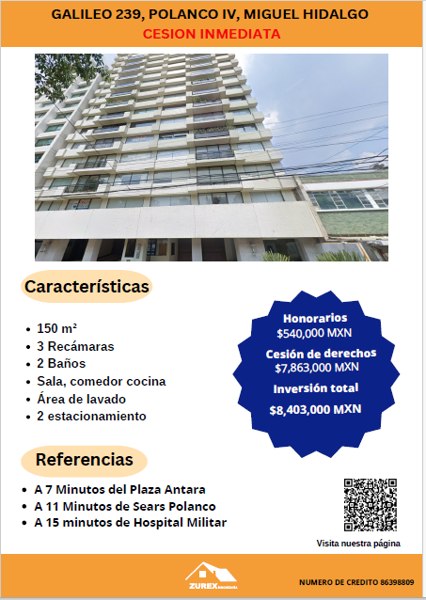 Departamento en Polanco IV Sección, Miguel Hidalgo, Ciudad de México