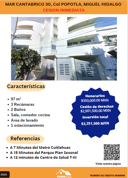 Departamento en Popotla, Miguel Hidalgo, Ciudad de México