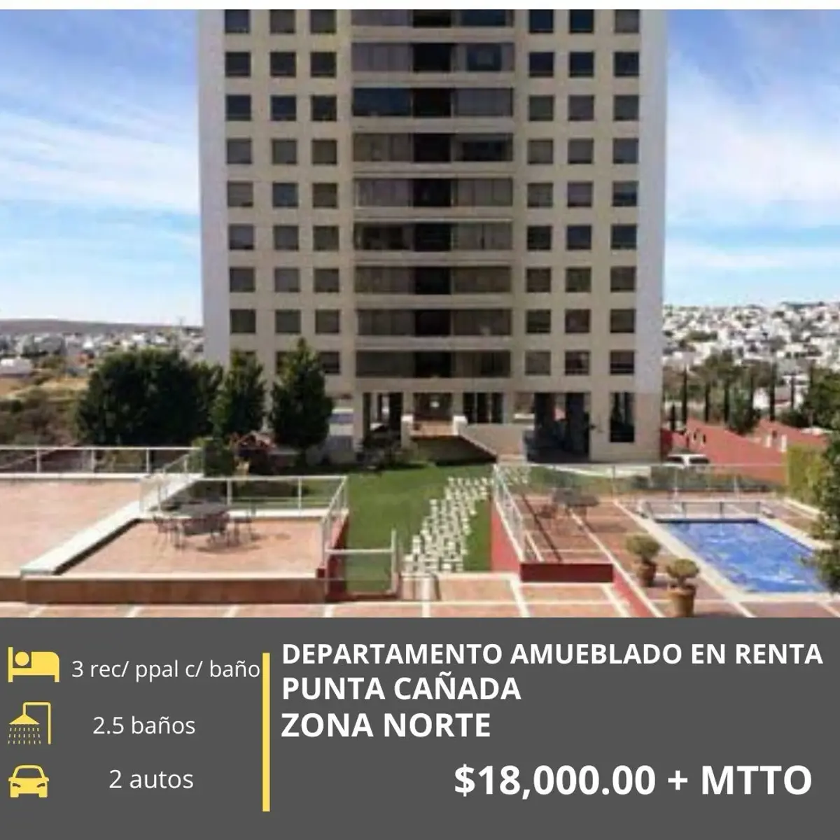 Departamento en renta en Punta Cañada, León — foto 1 de 15