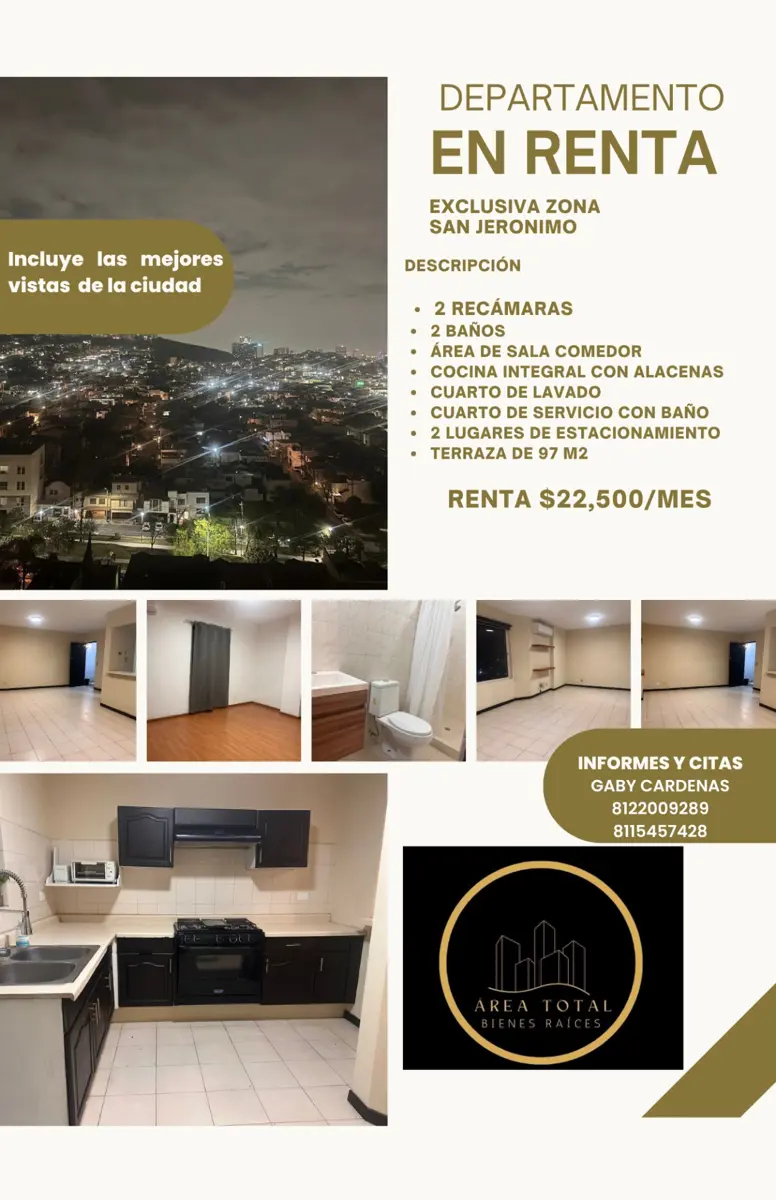 Departamento en renta en Colinas de San Jerónimo, Monterrey — foto 1 de 12