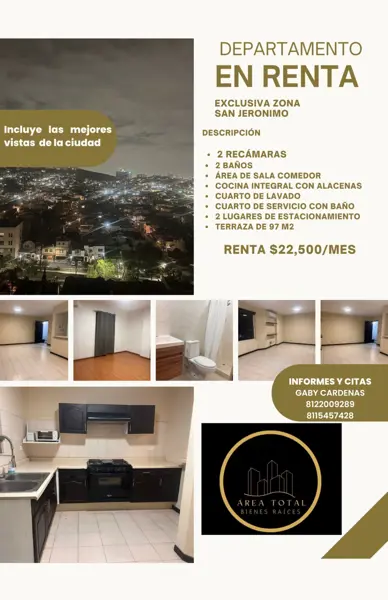 Departamento en renta en Colinas de San Jerónimo, Monterrey, Nuevo León
