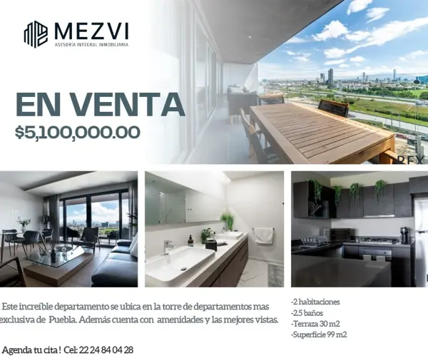 Departamento en venta en Lomas de Angelópolis, San Andrés Cholula — foto 2 de 23
