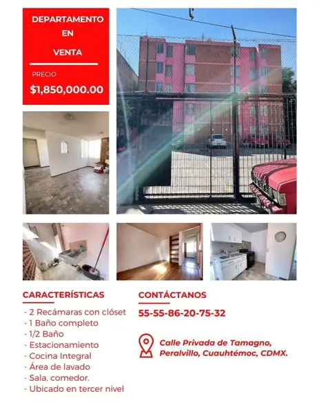 Departamento en Venta en Peralvillo, Cuauhtémoc, Ciudad de México