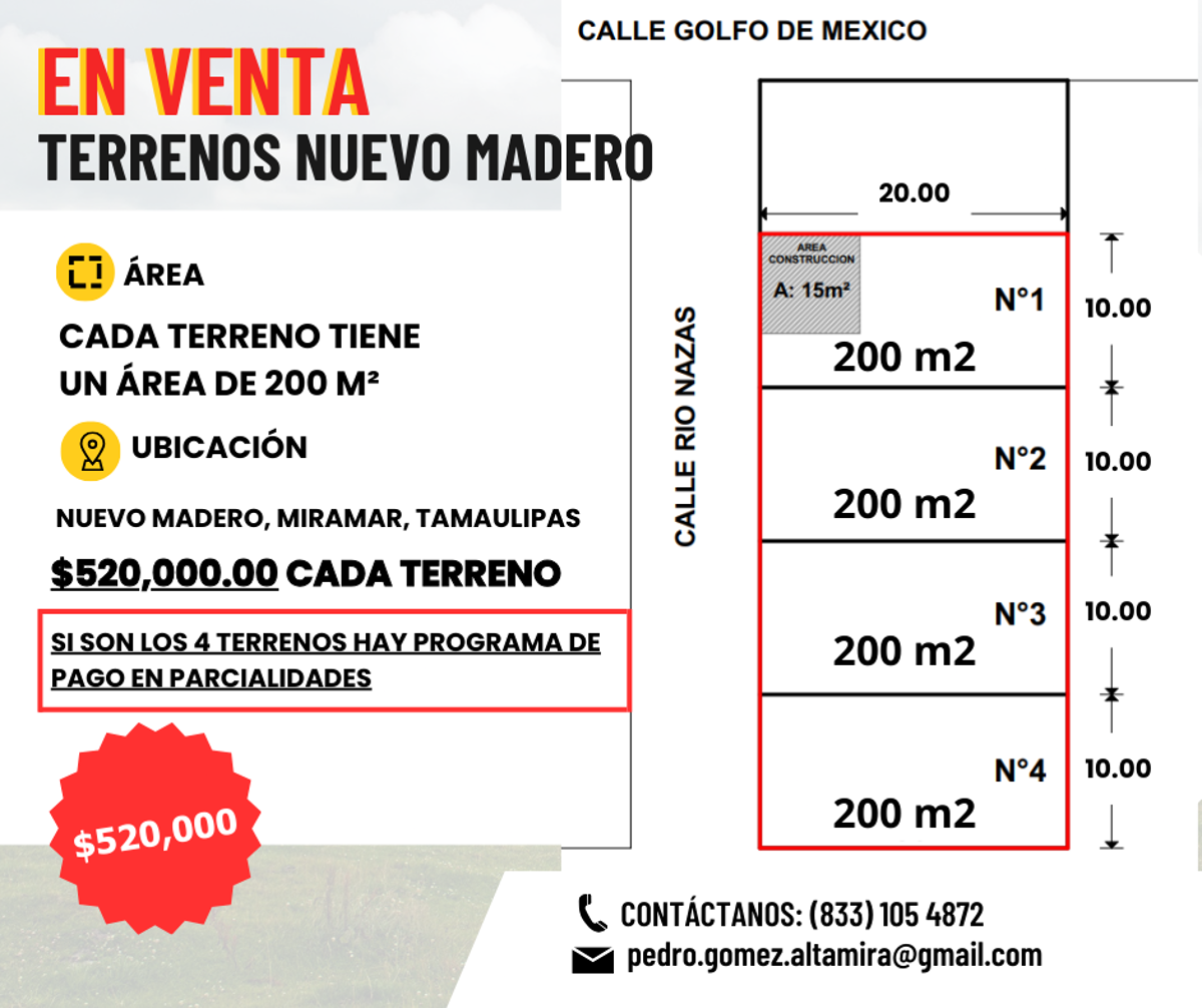 Terreno en venta en Nuevo Madero, Altamira — foto 1 de 11