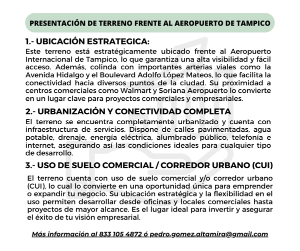 Terreno en renta en Nuevo Aeropuerto, Tampico — foto 2 de 11