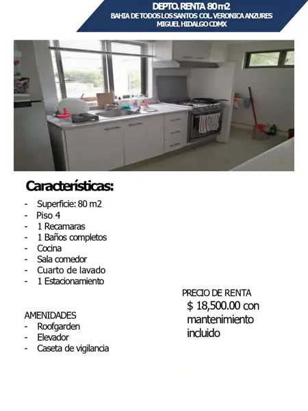 Departamento en renta en Veronica Anzures, Miguel Hidalgo — foto 2 de 5