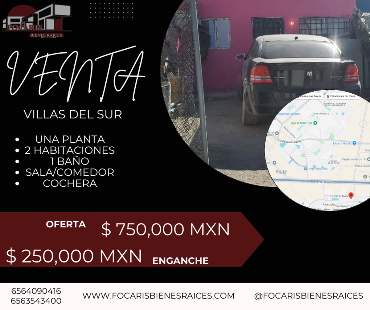 Casa en venta en Villas del Sur, Juárez