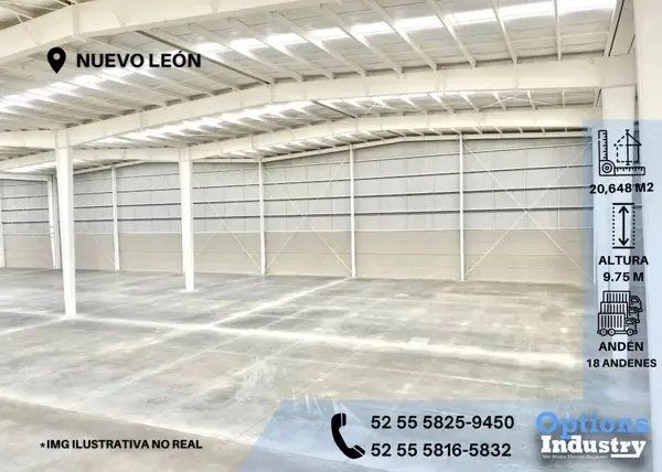 Alquiler de espacio industrial ubicado en Apodaca,Nuevo León