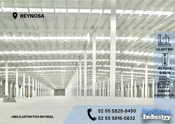 Nave industrial ubicada en Reynosa para alquilar