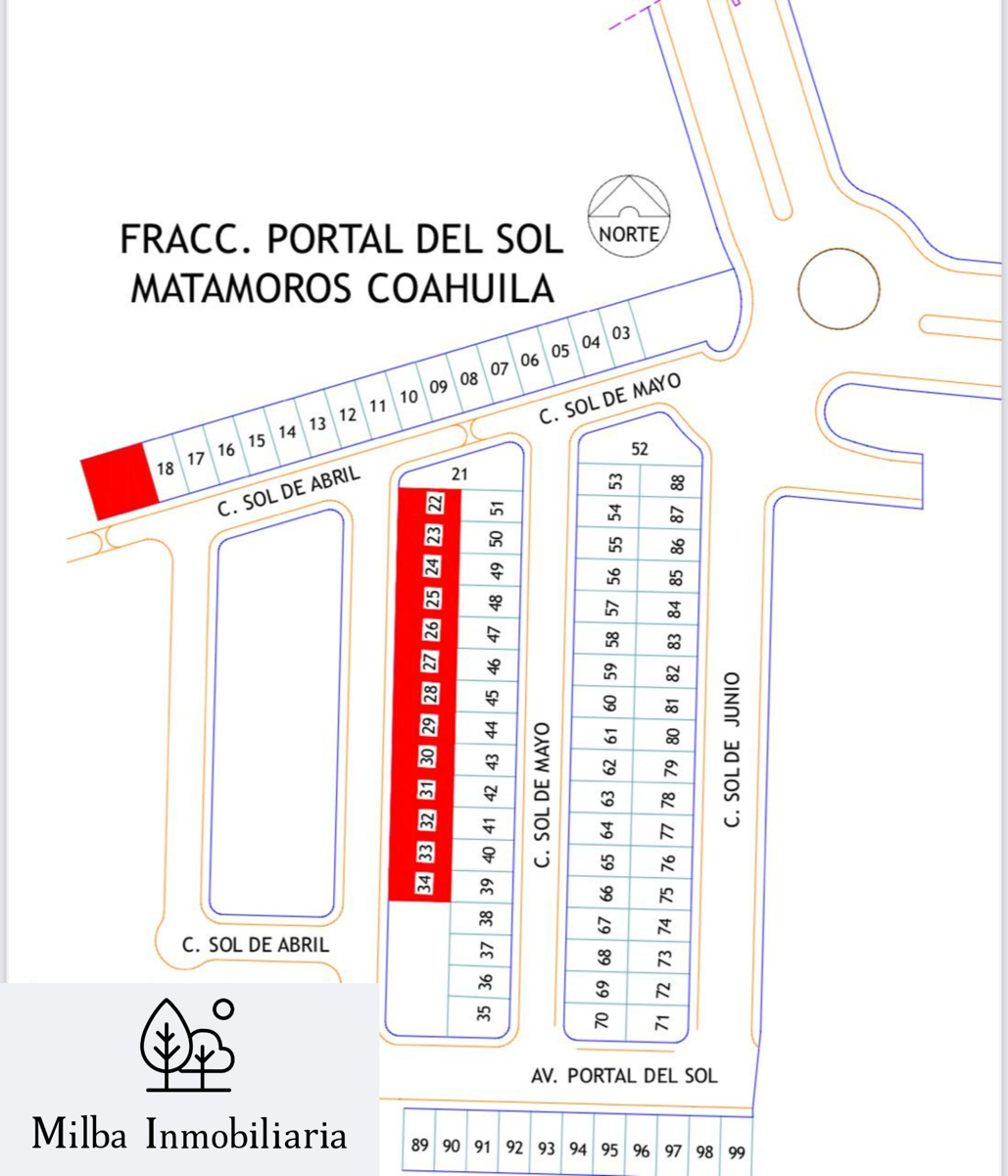 Paquete de 68 Lotes en Venta en Portal del Sol, Matamoros, Coahuila de Zaragoza