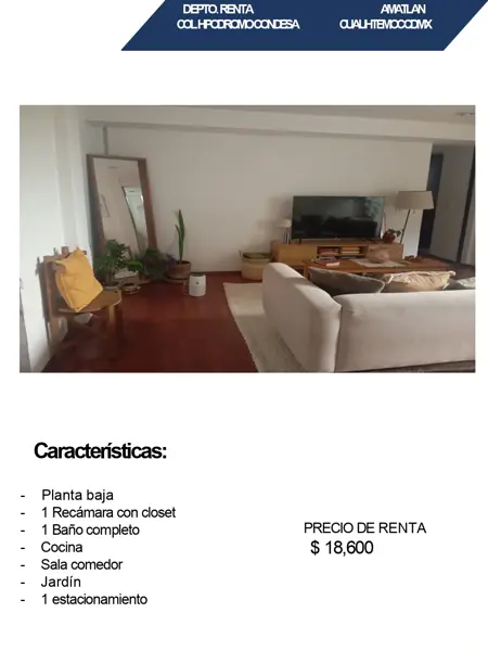 Departamento en renta en Hipódromo Condesa, Cuauhtémoc — foto 2 de 6