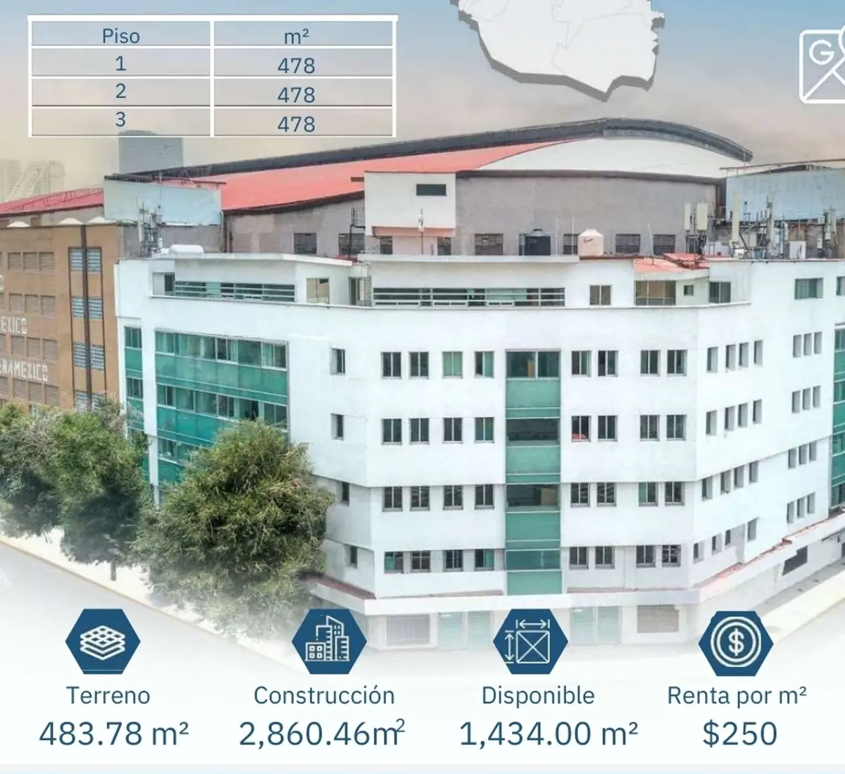 Oficina en renta en Doctores, Cuauhtémoc