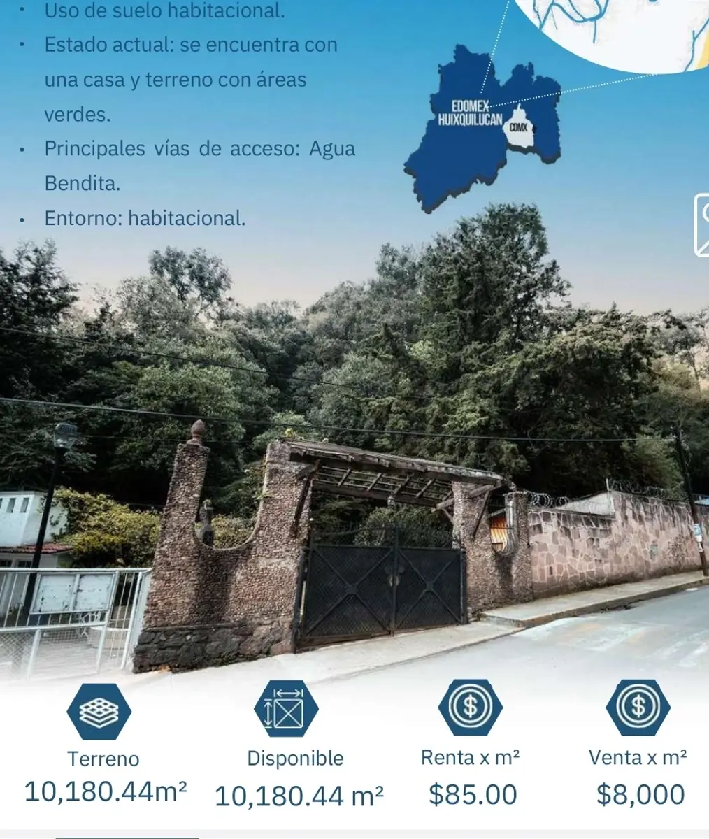 Terreno en venta en San Francisco Ayotuzco, Huixquilucan