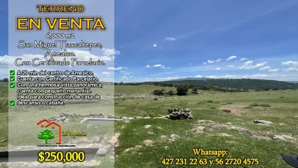 Terreno en venta en San Miguel Tlaxcaltepec (Barrio Centro), Amealco de Bonfil, Querétaro Terreno en venta en San Miguel Tlaxcaltepec (Barrio Centro), Amealco de Bonfil, Querétaro