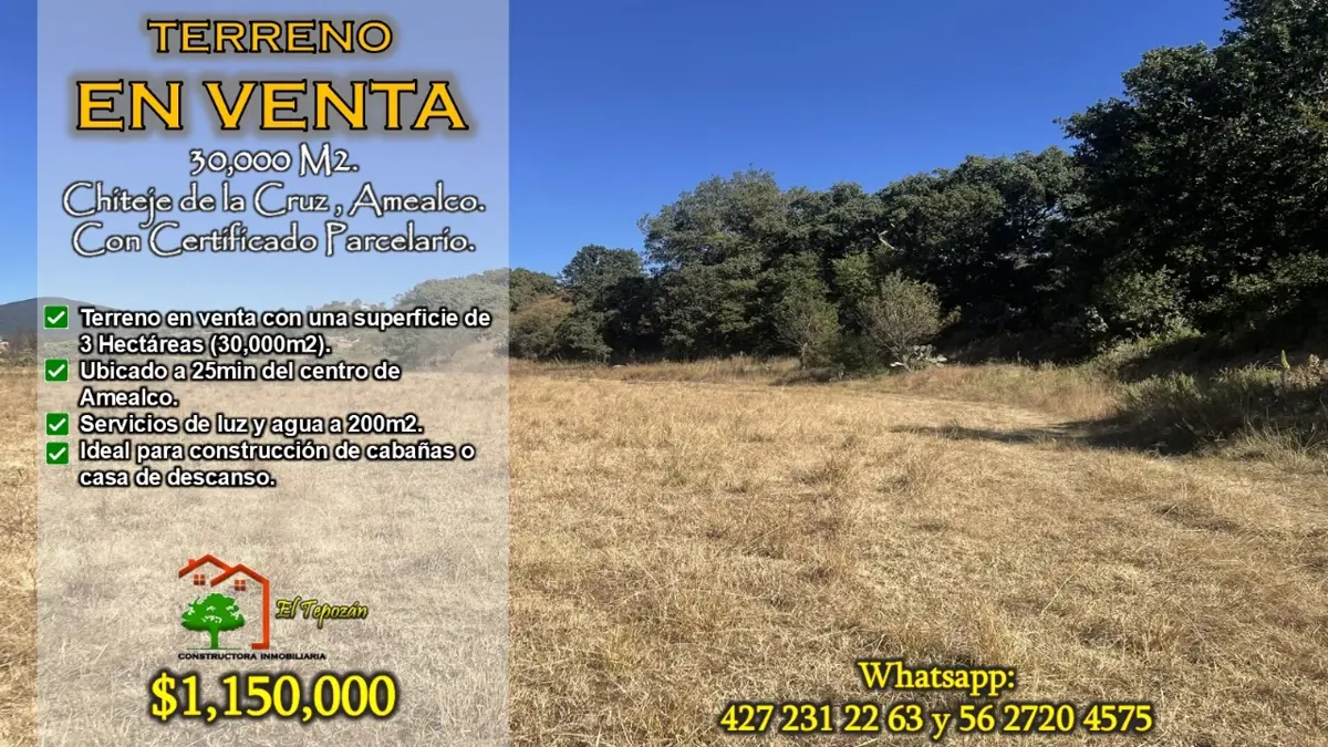 Terreno en venta en Chitejé de la Cruz, Amealco de Bonfil — foto 1 de 25