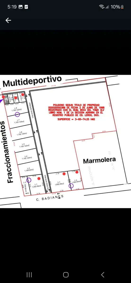Terreno en Venta en Francisco Sarabia, Lerdo, Durango