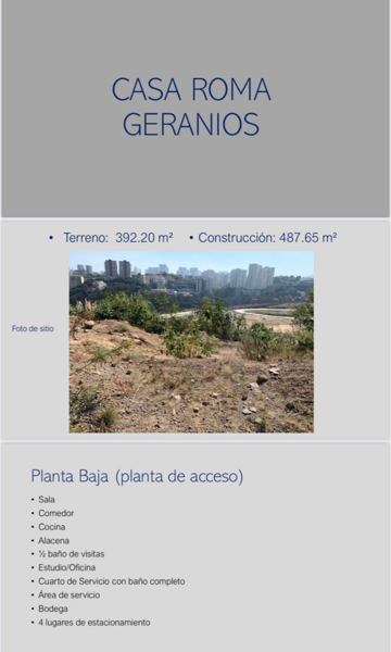 Terreno en venta en Bosque Real en Geranios 11 con proyecto de casa