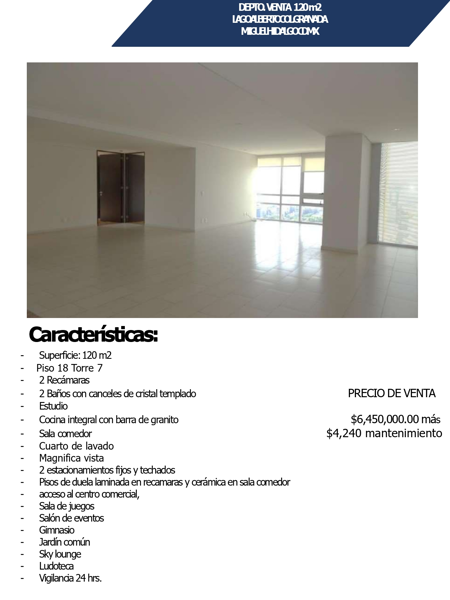Departamento en venta en Granada, Miguel Hidalgo — foto 2 de 6