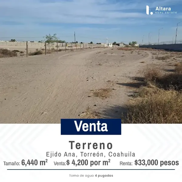 Terreno en renta en Ejido Ana, Torreón — foto 3 de 3