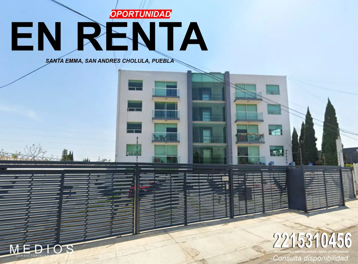 Departamento en renta en Quetzalli, San Andrés Cholula — foto 1 de 9
