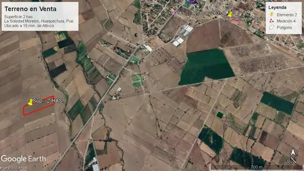 Terreno en venta en Soledad Morelos, Huaquechula, Puebla