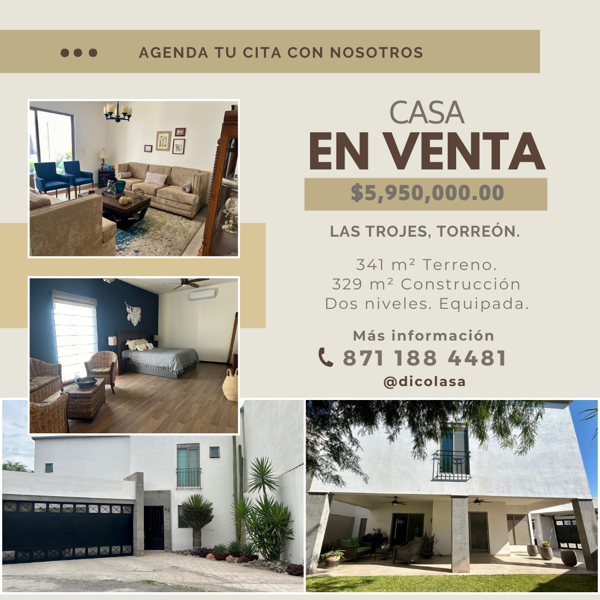 Casa en Venta en Las Trojes, Torreón, Coahuila de Zaragoza.