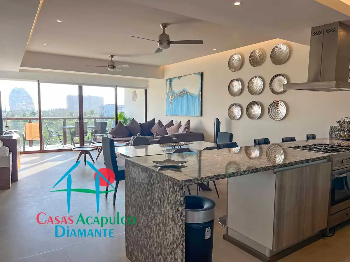 Depa en renta vacacional con 2 recámaras y terraza con vista a las albercas y áreas comunes Depa en renta vacacional con 2 recámaras y terraza con vista a las albercas y áreas comunes