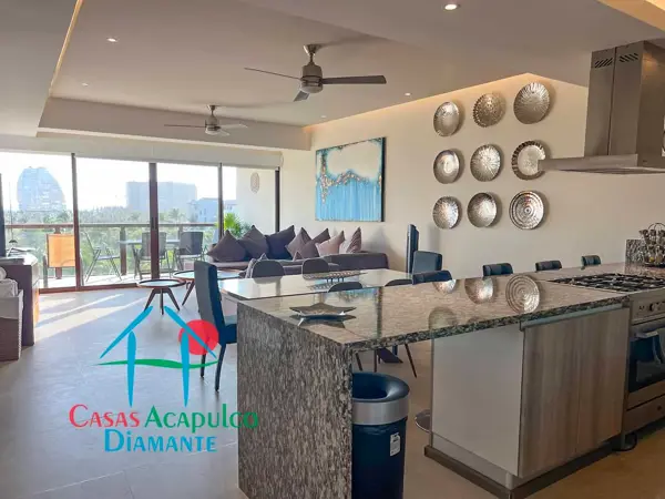 Depa en renta vacacional con 2 recámaras y terraza con vista a las albercas y áreas comunes Depa en renta vacacional con 2 recámaras y terraza con vista a las albercas y áreas comunes