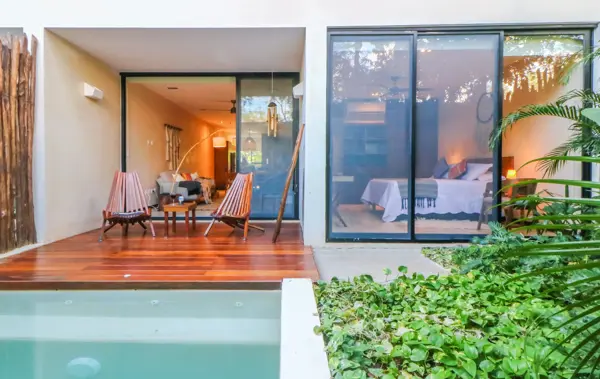 Venta de departamento amueblado con piscina privada en Aldea Zama Tulum Quintana Roo
