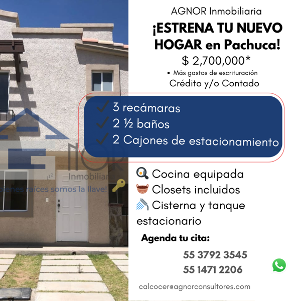 Casa en Venta en Pachuca, Hidalgo - 3 Recamaras