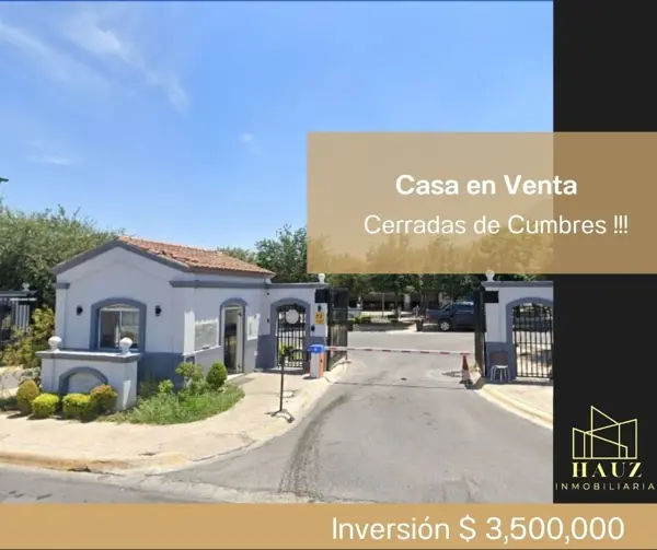 ¡Estrena Hogar en Cerradas de Cumbres! Excelente Precio!! Alta Plusvalía , excelente Inversión.