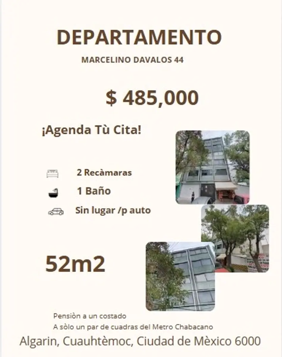 Departamento en venta en Algarin, Cuauhtémoc — foto 1 de 7
