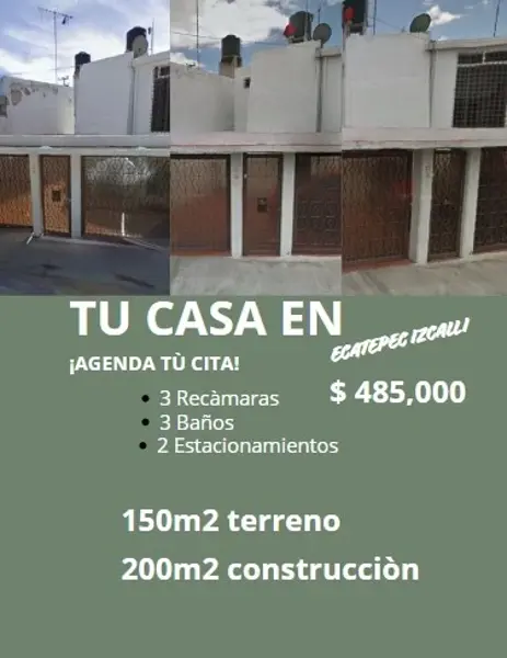 CASA EN CIRCUITO INTERIOR IZCALLI ECATEPEC