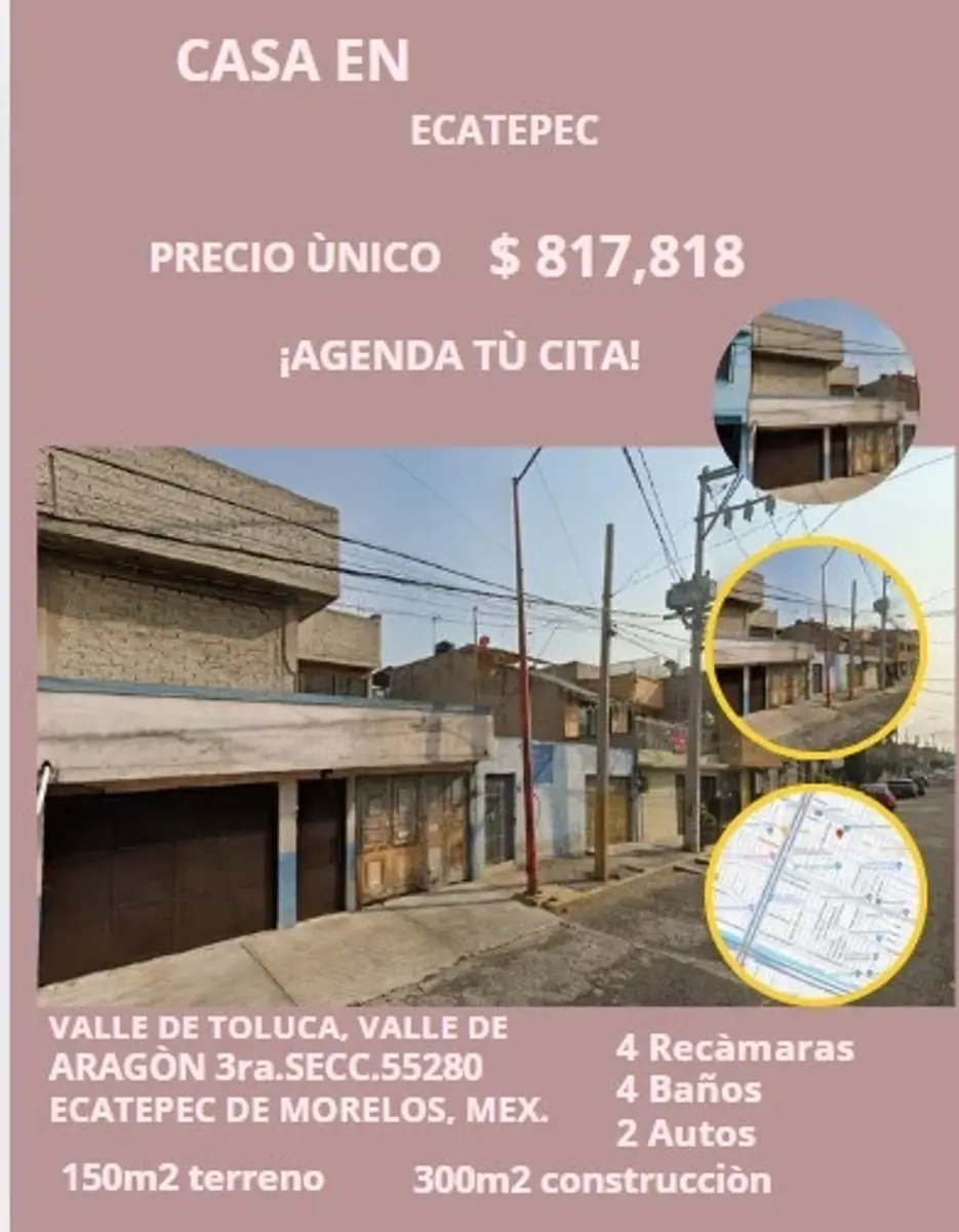 Casa en venta en Ampliación Valle de Aragón Sección A, Ecatepec de Morelos — foto 1 de 12